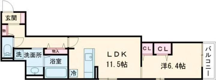 大阪府堺市堺区南半町東1(アパート)の賃貸物件の間取り