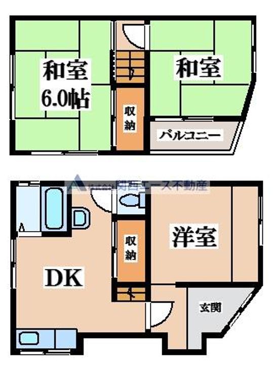 大阪府大東市南津の辺町(一戸建)の賃貸物件の間取り