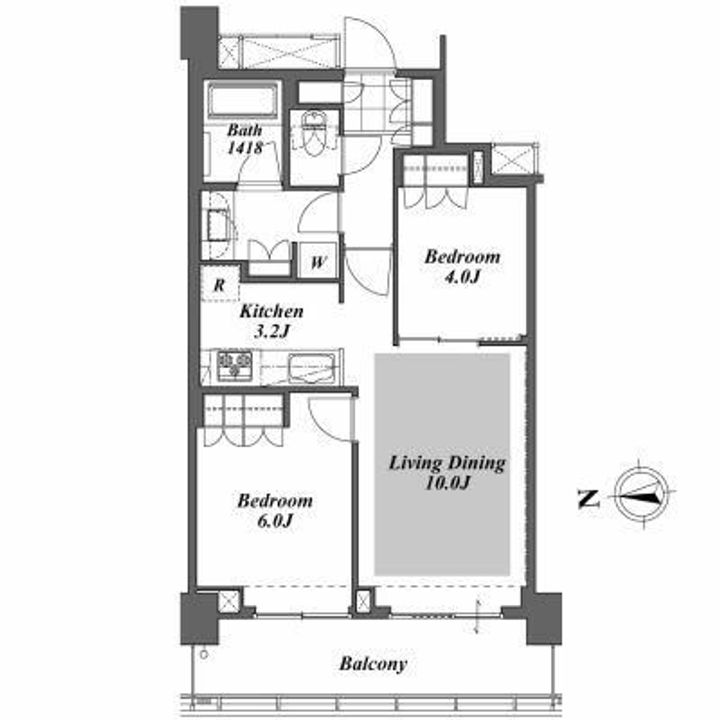 東京都中央区勝どき1(マンション)の賃貸物件の間取り