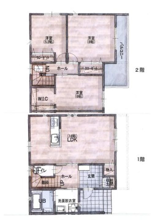 福岡県福岡市南区南大橋2(一戸建)の賃貸物件の間取り