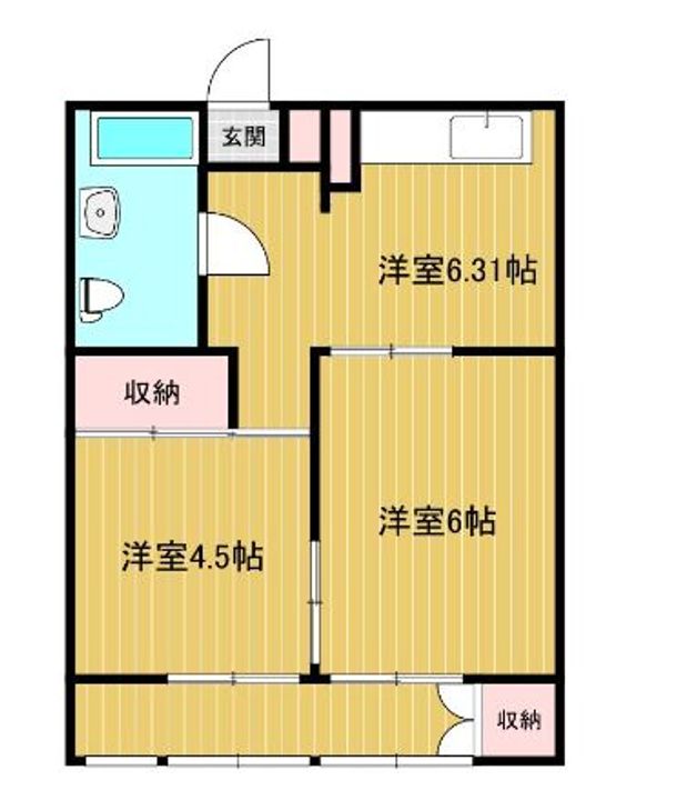 福岡県福岡市中央区今川2(マンション)の賃貸物件の間取り