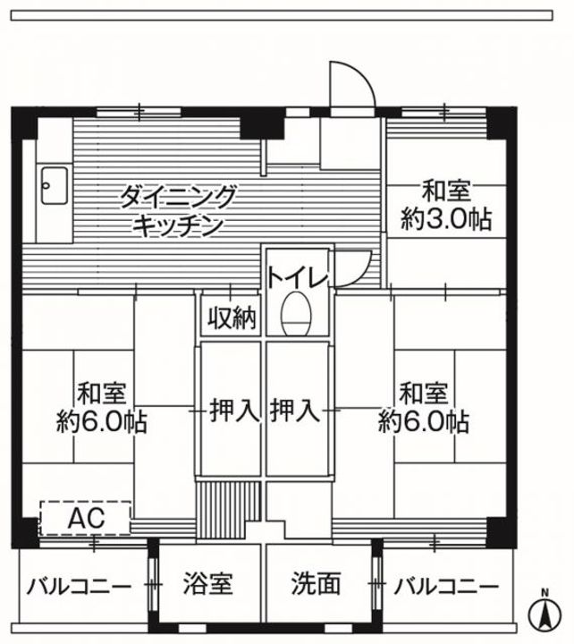 ビレッジハウス小比企の間取り