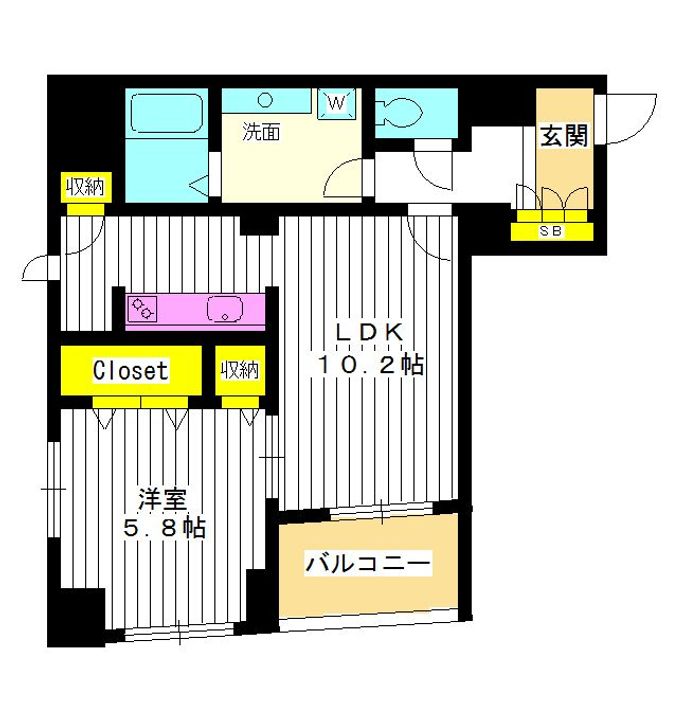 東京都練馬区高野台4(マンション)の賃貸物件の間取り