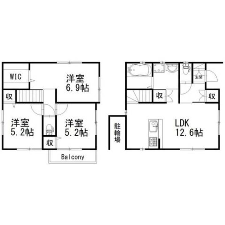 静岡県浜松市中央区瓜内町(一戸建)の賃貸物件の間取り