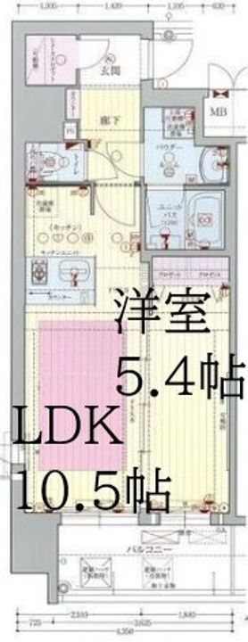 大阪府大阪市中央区松屋町(マンション)の賃貸物件の間取り