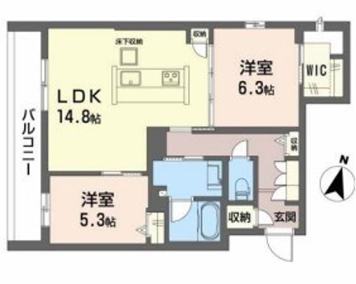 大阪府吹田市江坂町3(マンション)の賃貸物件の間取り