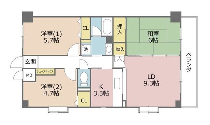 フェリスローマ浦和の間取り