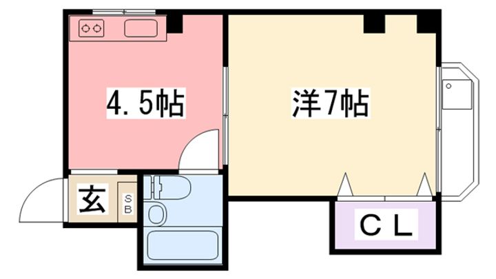 兵庫県西宮市笠屋町(マンション)の賃貸物件の間取り
