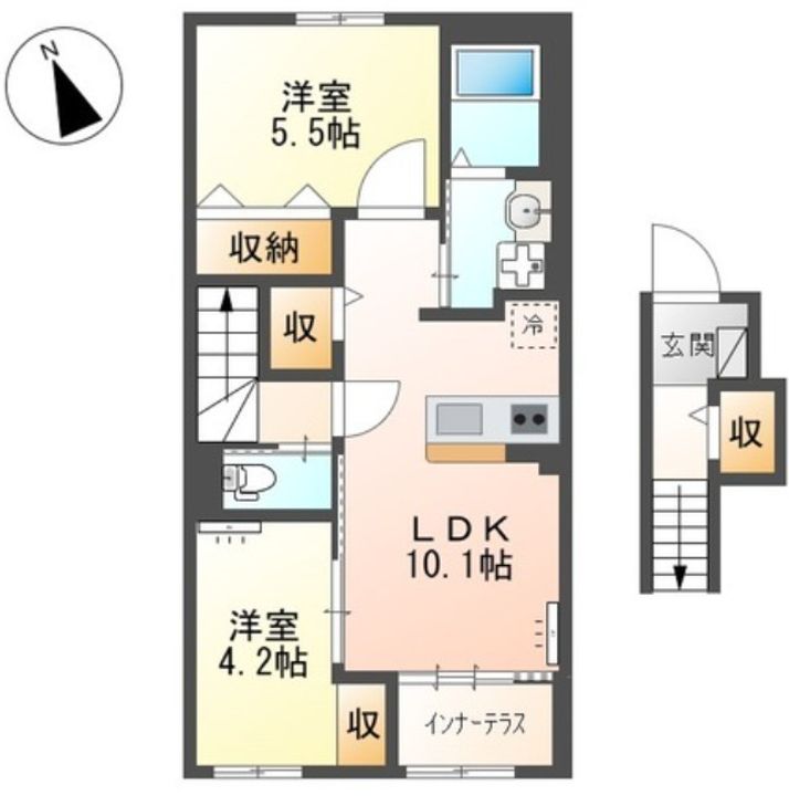 東京都武蔵村山市本町2(アパート)の賃貸物件の間取り