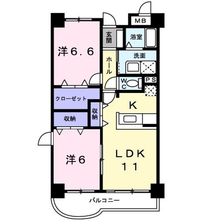 福島県いわき市平谷川瀬3(マンション)の賃貸物件の間取り