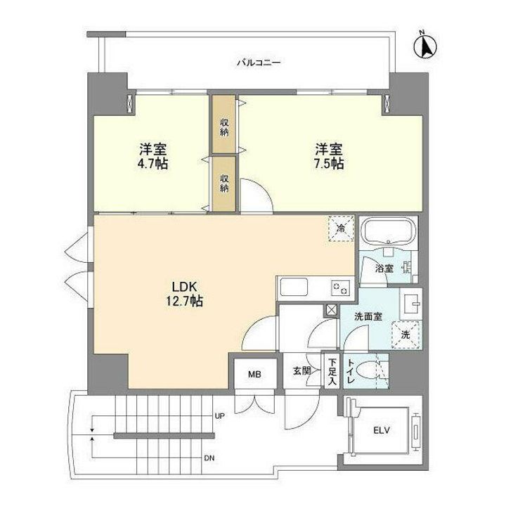 東京都台東区元浅草2(マンション)の賃貸物件の間取り