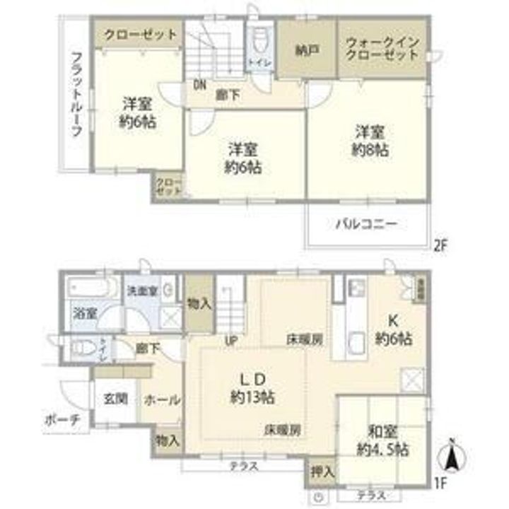 東京都日野市多摩平4(一戸建)の賃貸物件の間取り