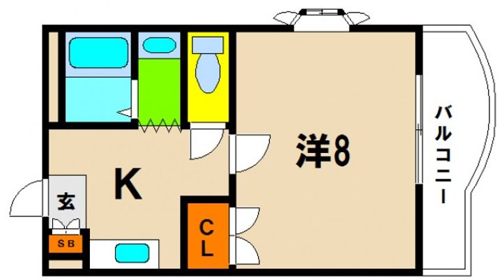 大阪府大阪市東住吉区東田辺2(マンション)の賃貸物件の間取り