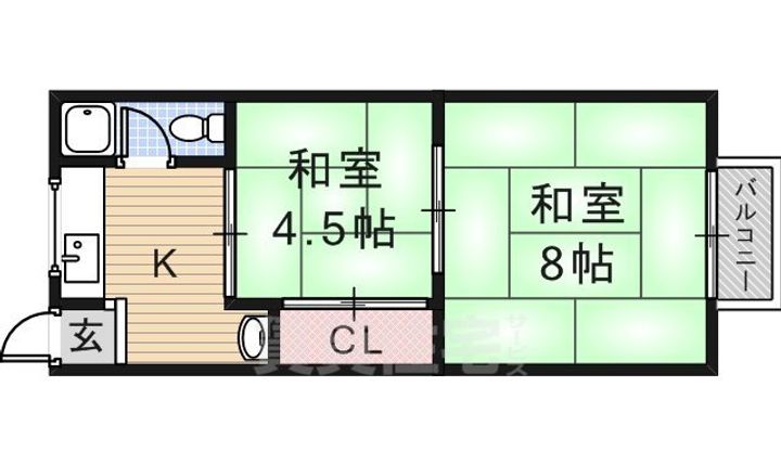 大阪府茨木市中津町(マンション)の賃貸物件の間取り