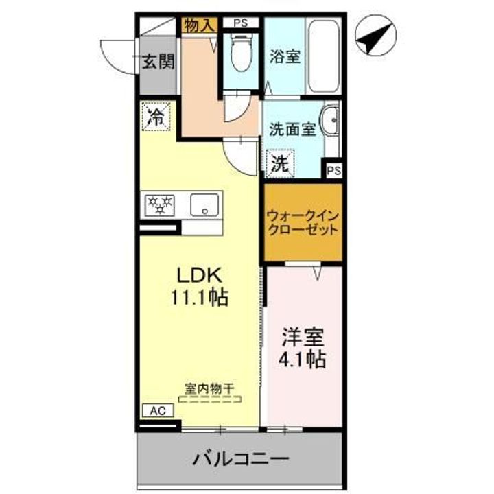 群馬県前橋市本町2(アパート)の賃貸物件の間取り