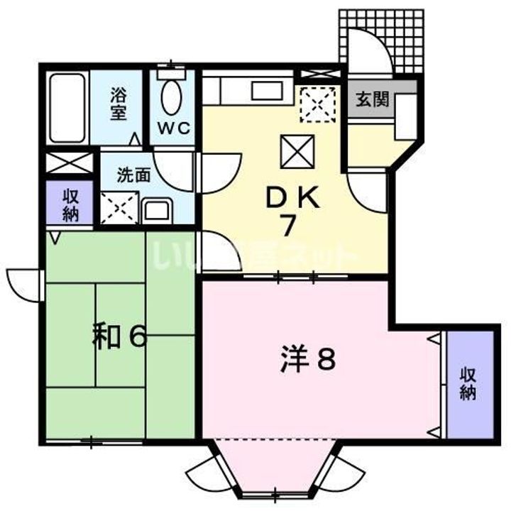 兵庫県加古川市東神吉町西井ノ口(アパート)の賃貸物件の間取り
