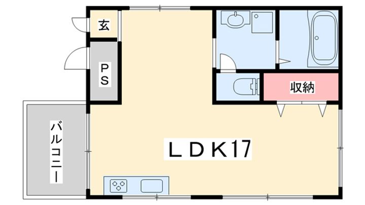 京都府京都市中京区松屋町(マンション)の賃貸物件の間取り
