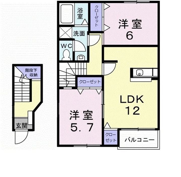 埼玉県幸手市大字権現堂(アパート)の賃貸物件の間取り