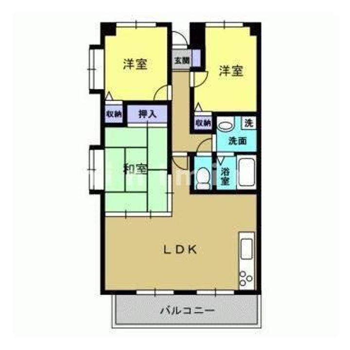 熊本県熊本市南区田井島3(マンション)の賃貸物件の間取り
