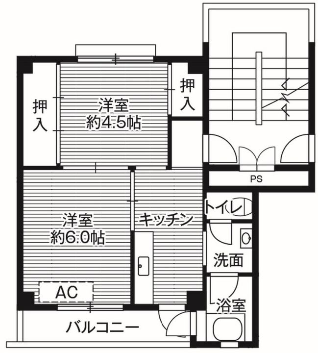 ビレッジハウス仁左平1号棟の間取り