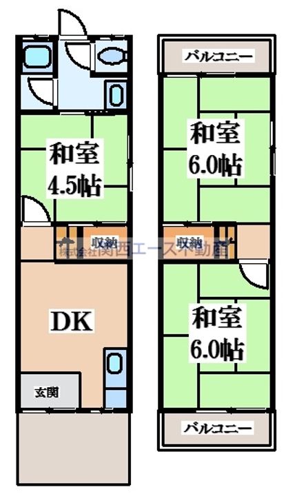 大阪府東大阪市善根寺町4(一戸建)の賃貸物件の間取り