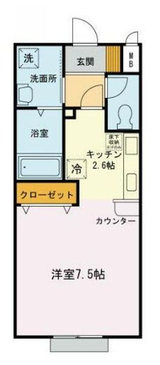 東京都小平市美園町2(アパート)の賃貸物件の間取り
