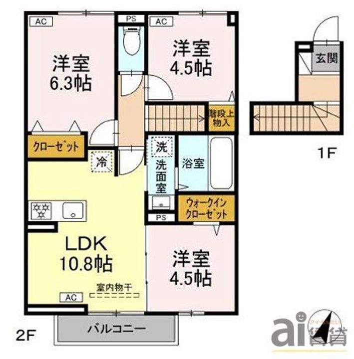 東京都清瀬市中里3(アパート)の賃貸物件の間取り