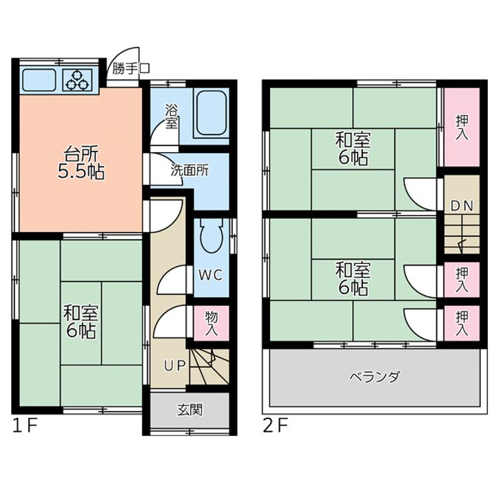 広島県呉市上平原町(一戸建)の賃貸物件の間取り