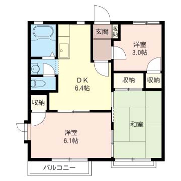 ユーハイツ93Bの間取り