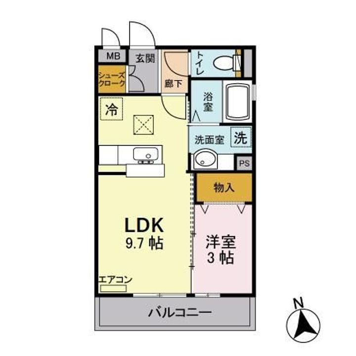 栃木県宇都宮市台新田町(アパート)の賃貸物件の間取り