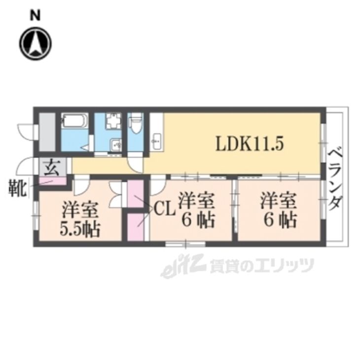 MAYUMIウエストサイド楠葉の間取り