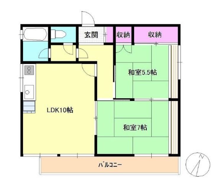 東京都八王子市西寺方町(アパート)の賃貸物件の間取り
