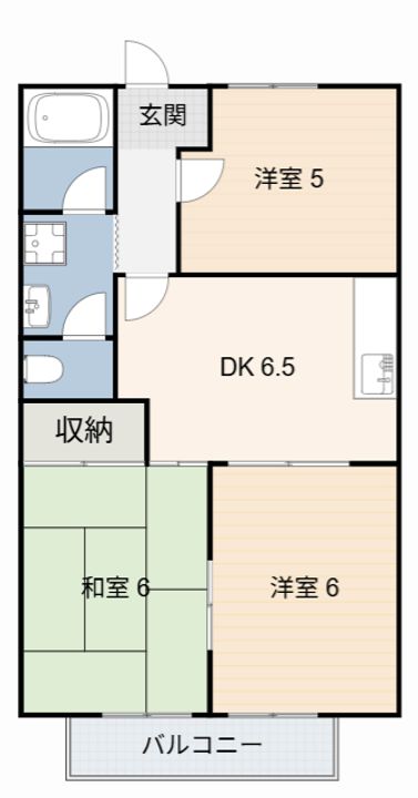 ハイステップ花田 B棟の間取り