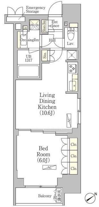東京都渋谷区恵比寿3(マンション)の賃貸物件の間取り