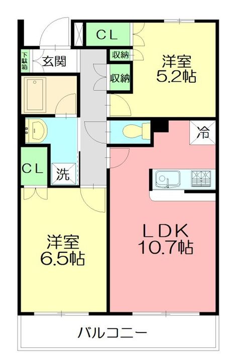神奈川県藤沢市朝日町(マンション)の賃貸物件の間取り