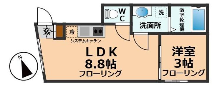 東京都杉並区方南1の賃貸マンションの間取り