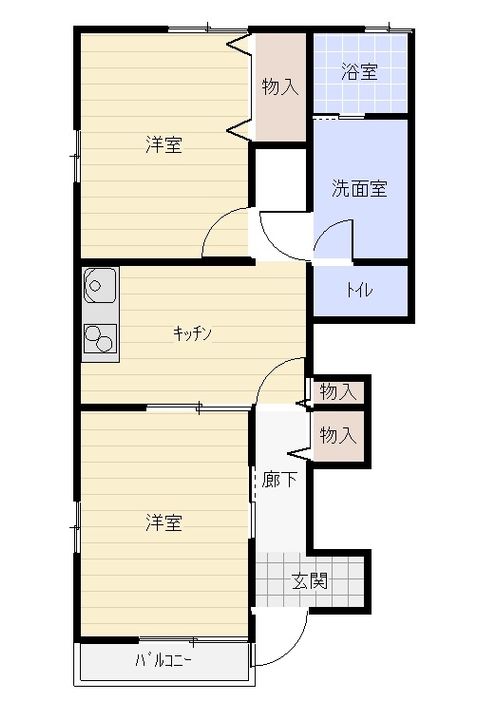 愛知県西尾市大和田町上新田(アパート)の賃貸物件の間取り