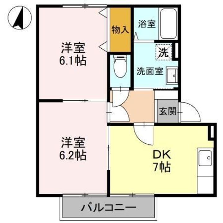 群馬県みどり市大間々町大間々(アパート)の賃貸物件の間取り