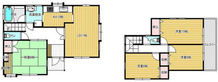 埼玉県幸手市上高野1(一戸建)の賃貸物件の間取り