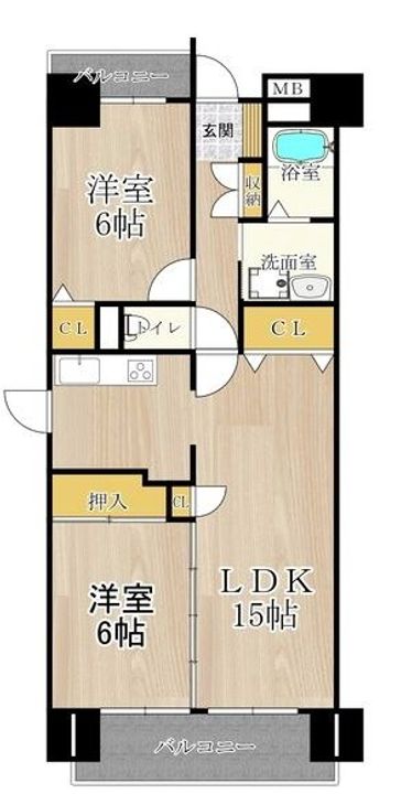 大阪府大阪市東住吉区杭全2(マンション)の賃貸物件の間取り