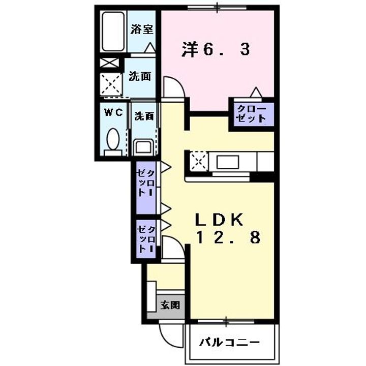 福島県いわき市常磐白鳥町館(アパート)の賃貸物件の間取り