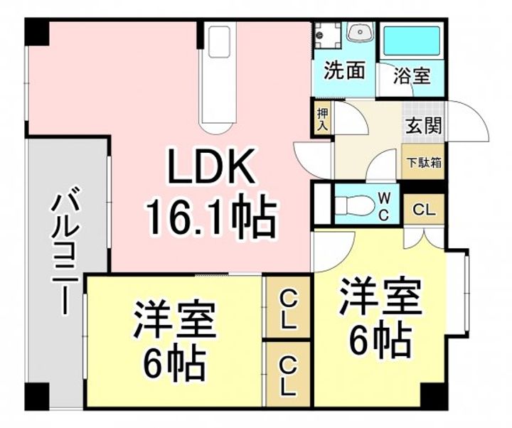 福岡県北九州市八幡西区則松1(マンション)の賃貸物件の間取り