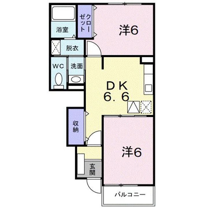埼玉県熊谷市新堀(アパート)の賃貸物件の間取り