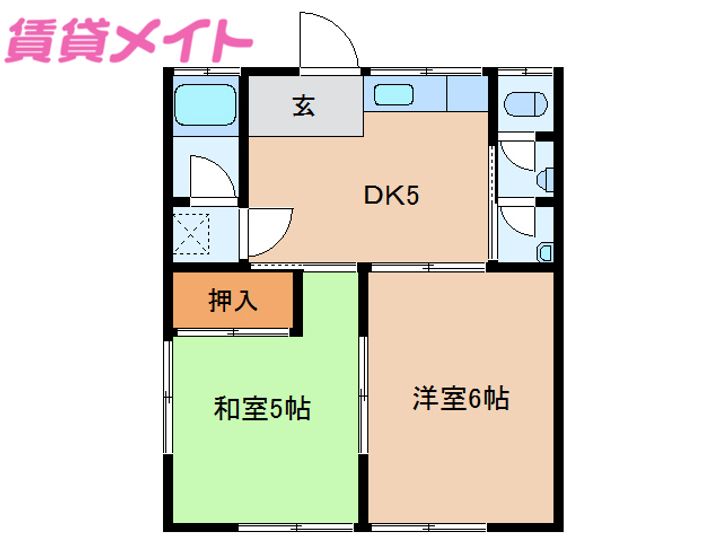 三重県伊勢市上地町(一戸建)の賃貸物件の間取り
