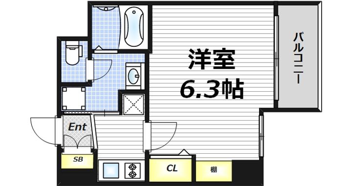 大阪府大阪市北区大淀北1(マンション)の賃貸物件の間取り