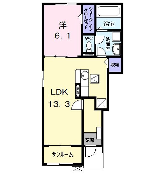 愛知県名古屋市港区東茶屋2(アパート)の賃貸物件の間取り
