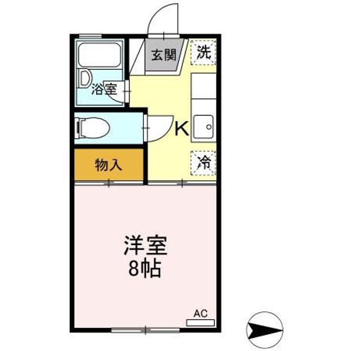 福島県いわき市郷ケ丘1(アパート)の賃貸物件の間取り