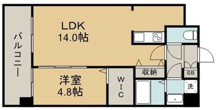 熊本県熊本市中央区水前寺3(マンション)の賃貸物件の間取り