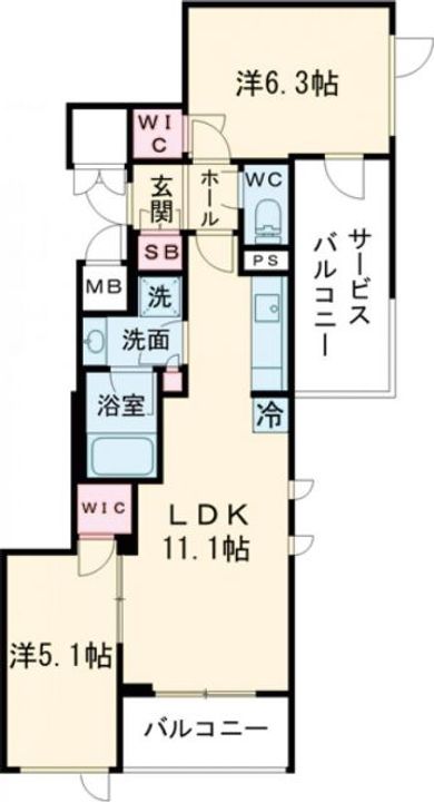 パークアクシス北千束MOCXIONの間取り