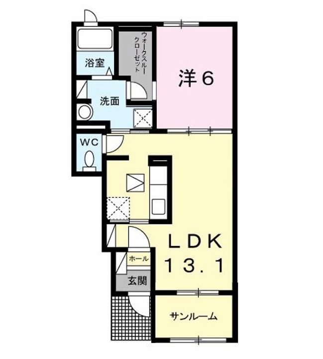 茨城県神栖市大野原中央2(アパート)の賃貸物件の間取り